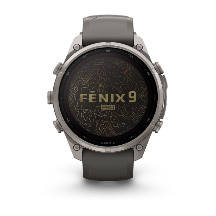 Смарт-часы Garmin Fenix 9 Pro Solar 47mm Titanium with Pebble Gray/Silver Gray Silicone Band (010-04338-05)