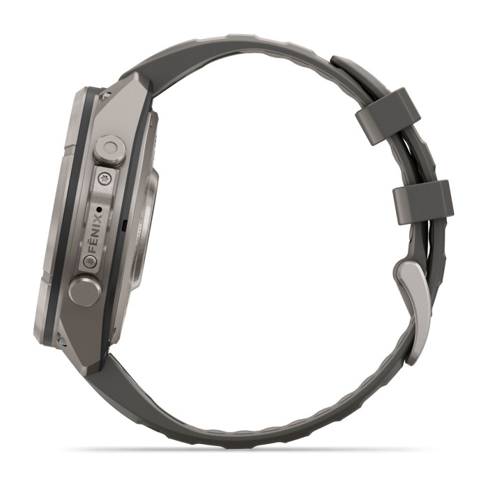 Смарт-часы Garmin Fenix 9 Pro Solar 47mm Titanium with Pebble Gray/Silver Gray Silicone Band (010-04338-05)