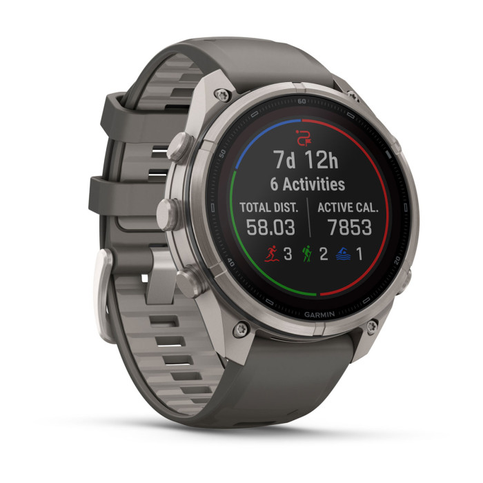 Смарт-часы Garmin Fenix 9 Pro Solar 47mm Titanium with Pebble Gray/Silver Gray Silicone Band (010-04338-05)