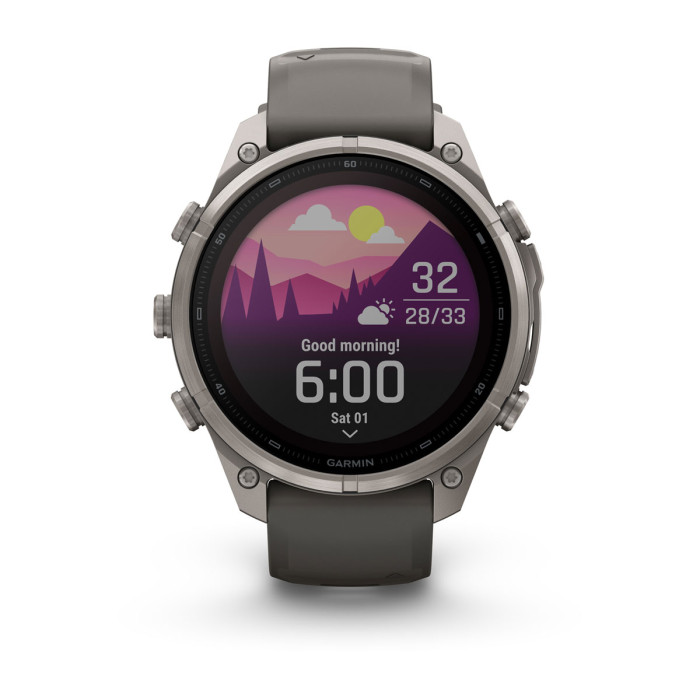 Смарт-часы Garmin Fenix 9 Pro Solar 47mm Titanium with Pebble Gray/Silver Gray Silicone Band (010-04338-05)
