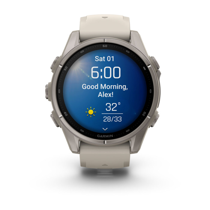 Смарт-часы Garmin Fenix 9 43mm Titanium with Fog Gray Silicone Band (010-04761-00)