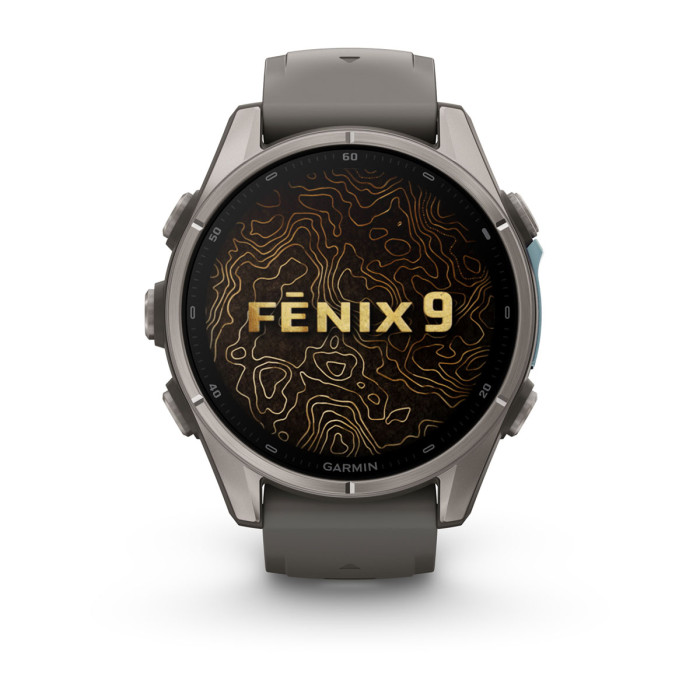 Смарт-часы Garmin Fenix 9 43mm Titanium with Pebble Gray Silicone Band (010-04761-10)