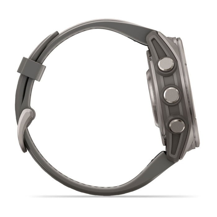 Смарт-часы Garmin Fenix 9 43mm Titanium with Pebble Gray Silicone Band (010-04761-10)