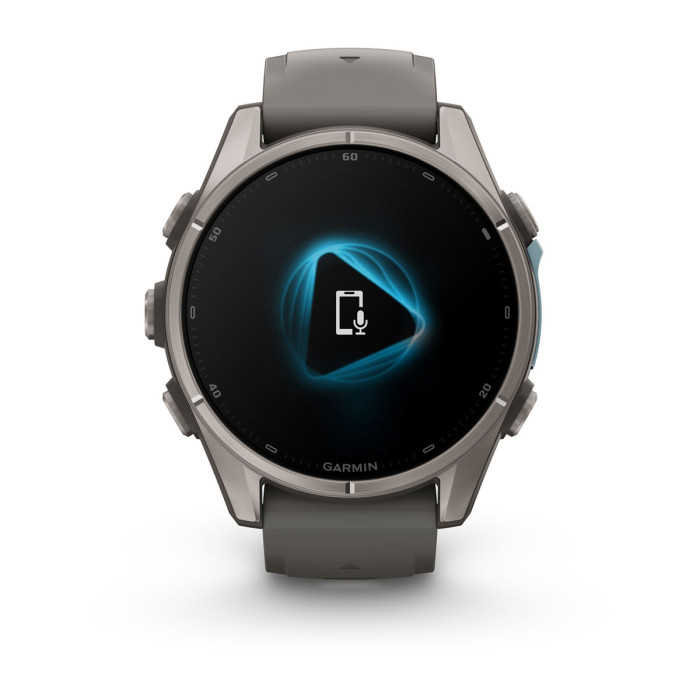 Смарт-часы Garmin Fenix 9 43mm Titanium with Pebble Gray Silicone Band (010-04761-10)