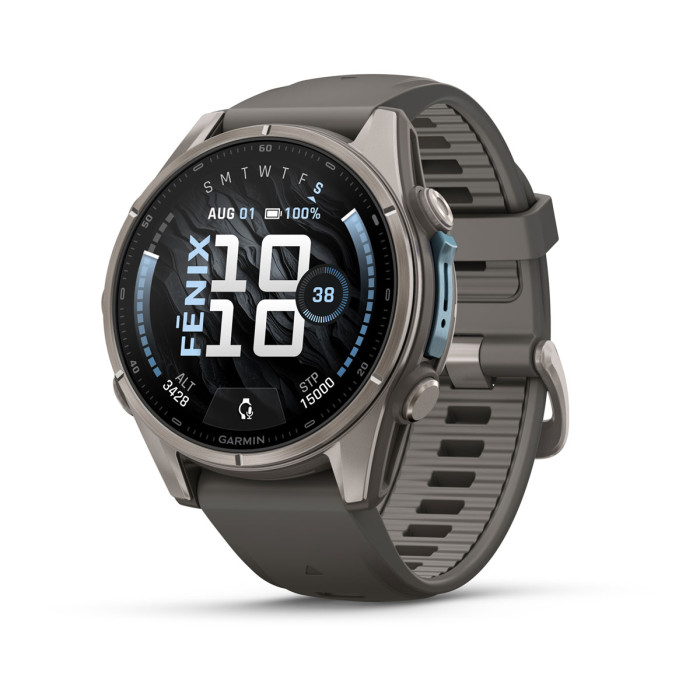 Смарт-часы Garmin Fenix 9 51mm Titanium with Pebble Gray Silicone Band (010-04763-00)