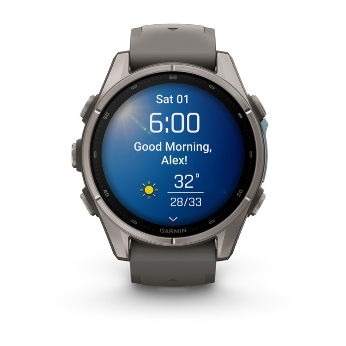 Смарт-часы Garmin Fenix 9 43mm Titanium with Pebble Gray Silicone Band (010-04761-10)