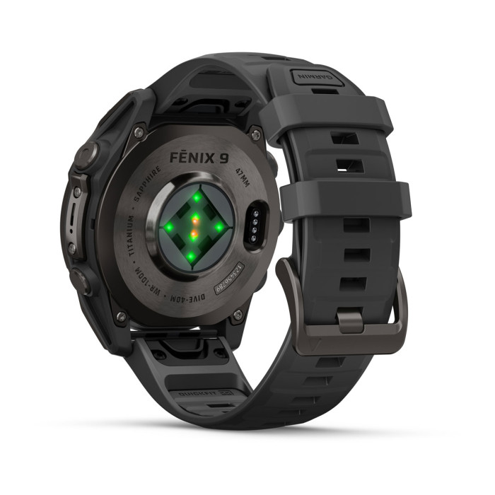 Смарт-часы Garmin Fenix 9 47mm Carbon Gray DLC Titanium with Black Silicone Band (010-04762-10)