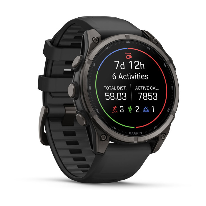 Смарт-часы Garmin Fenix 9 47mm Carbon Gray DLC Titanium with Black Silicone Band (010-04762-10)
