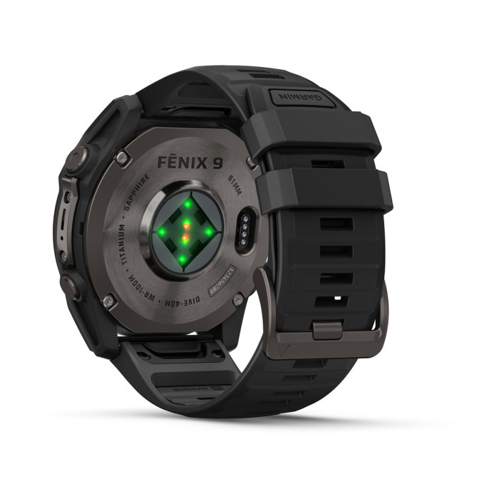 Смарт-часы Garmin Fenix 9 51mm Carbon Gray DLC Titanium with Black Silicone Band (010-04763-10)