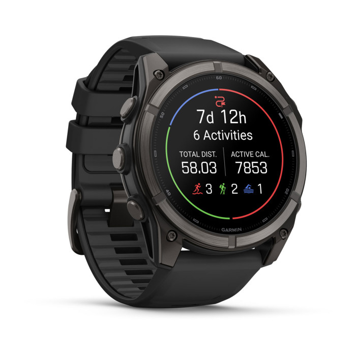 Смарт-часы Garmin Fenix 9 51mm Carbon Gray DLC Titanium with Black Silicone Band (010-04763-10)