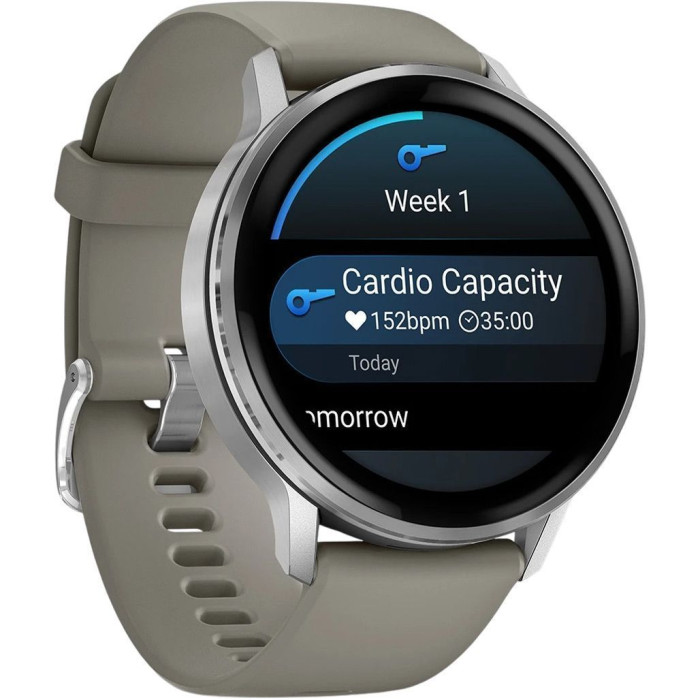 Смарт-годинник Garmin Venu 4 45 mm Silver with Silver Gray Silicone Band (010-03014-01)