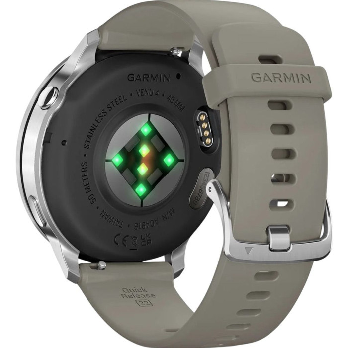 Смарт-годинник Garmin Venu 4 45 mm Silver with Silver Gray Silicone Band (010-03014-01)