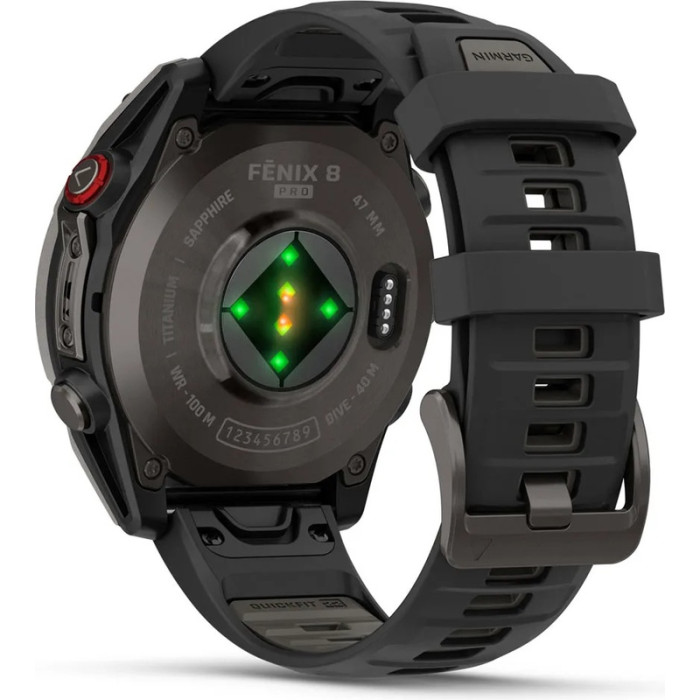 Смарт-часы Garmin Fenix 8 Pro 47 mm AMOLED Carbon Gray DLC Titanium with Black/Pebble Gray (010-03198-00/01)