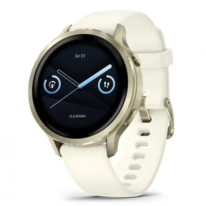 Смарт-годинник Garmin Venu 4 41 mm Lunar Gold with Bone Silicone Band (010-03013-00)