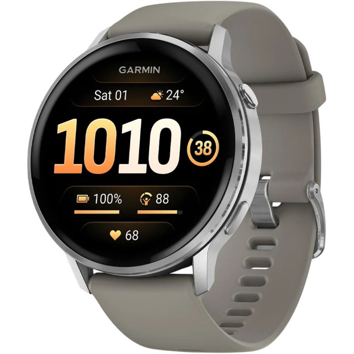 Смарт-часы Garmin Venu 4 45 mm Silver with Silver Gray Silicone Band (010-03014-01)