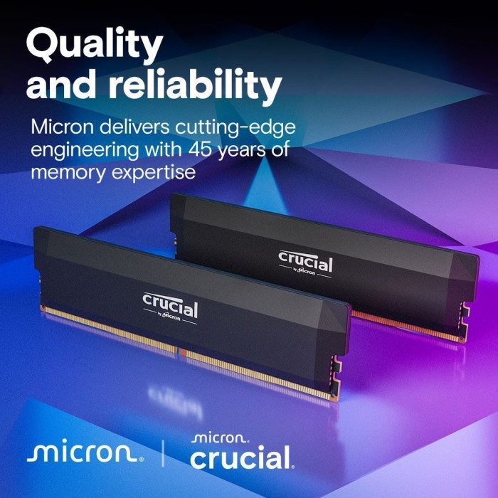 Пам'ять для настільних комп'ютерів Crucial 64 GB (2x32GB) DDR5 6000 MHz Pro Overclocking (CP2K32G60C40U5B)