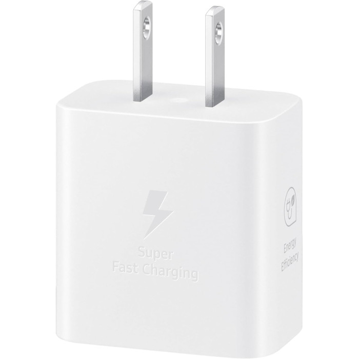 Мережевий зарядний пристрій Samsung 25W PD Power Adapter White w/o cable (EP-T2510NWEGUS) + перехідник