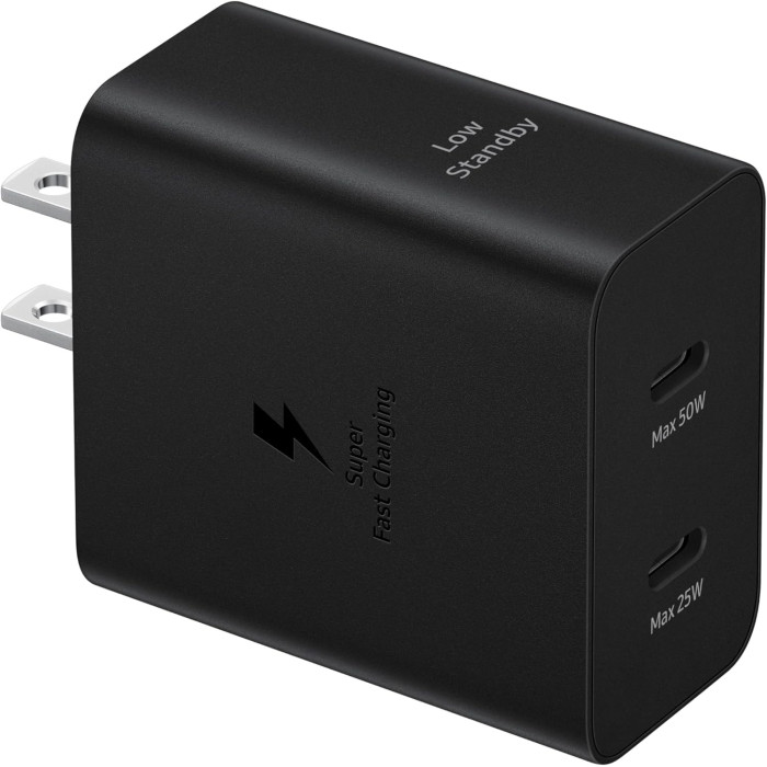 Мережевий зарядний пристрій Samsung EP-T5020X 50W Black Type-C to Type-C cable (EP-T5020XBE) + Перехідник