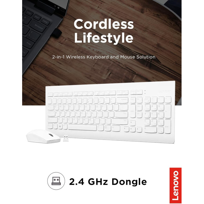 Беспроводной комплект Lenovo 510 Wireless Combo White (GX30W75336)