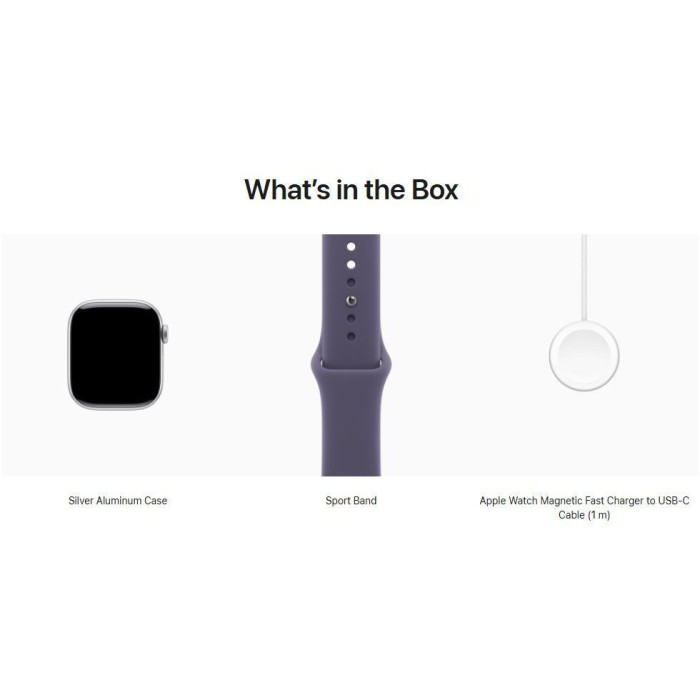 Смарт-часы Apple Watch Series 11 GPS 42mm Silver Alu. Case w. Purple Fog S. Band - S/M (MEU64)