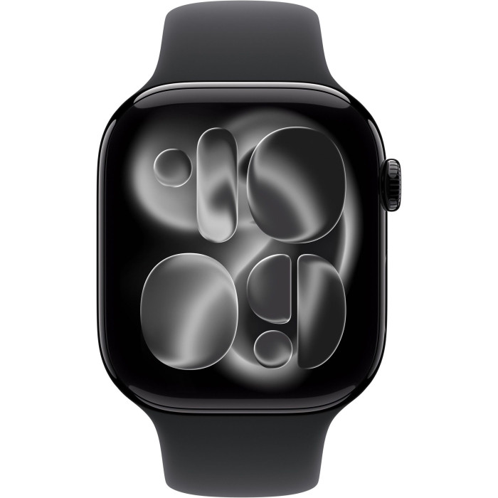 Смарт-часы Apple Watch Series 11 GPS 46mm Jet Black Alu. Case w. Black S. Band - S/M (MEUW4)