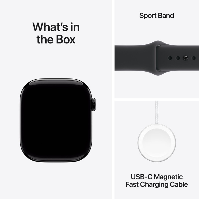 Смарт-часы Apple Watch Series 11 GPS 46mm Jet Black Alu. Case w. Black S. Band - S/M (MEUW4)