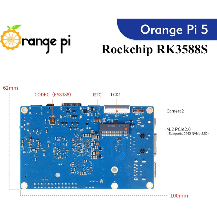 Одноплатний комп'ютер Orange Pi 5 RAM 4GB (B0BN16ZLXB)