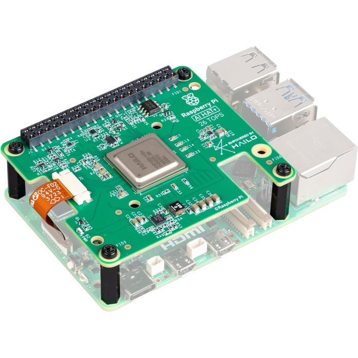 Плата розширення Raspberry Pi AI HAT+ (26 TOPS, інтерфейс PCIe, для Raspberry Pi 5) (SC1468)