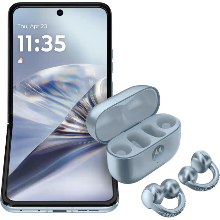 Смартфон Motorola Razr Ultra 2025 16/256GB with bud loops PANTONE Ice Melt (Collections Crystal by Swarovski)