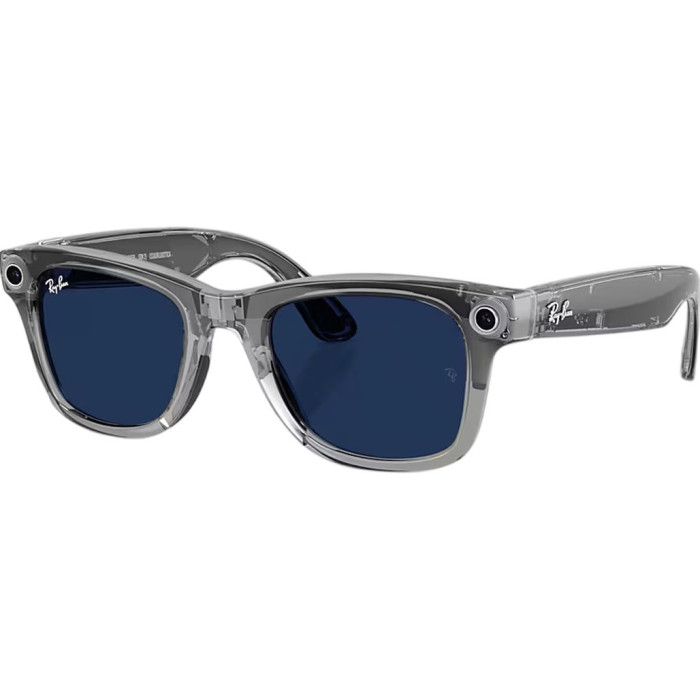 Смарт-окуляри Ray-Ban Meta Wayfarer Gen2 Standard Shiny Transparent Grey Frame/Clear Sapphire Lenses (RW4012 6840MF 50-22)