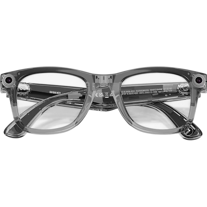Смарт-окуляри Ray-Ban Meta Wayfarer Gen2 Standard Shiny Transparent Grey Frame/Clear Sapphire Lenses (RW4012 6840MF 50-22)