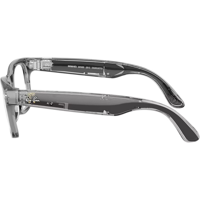 Смарт-окуляри Ray-Ban Meta Wayfarer Gen2 Standard Shiny Transparent Grey Frame/Clear Sapphire Lenses (RW4012 6840MF 50-22)