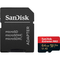 Карта пам'яті SanDisk 64 GB microSDXC UHS-I U3 Extreme Pro + SD Adapter (SDSQXCU-064G-GN6MA)