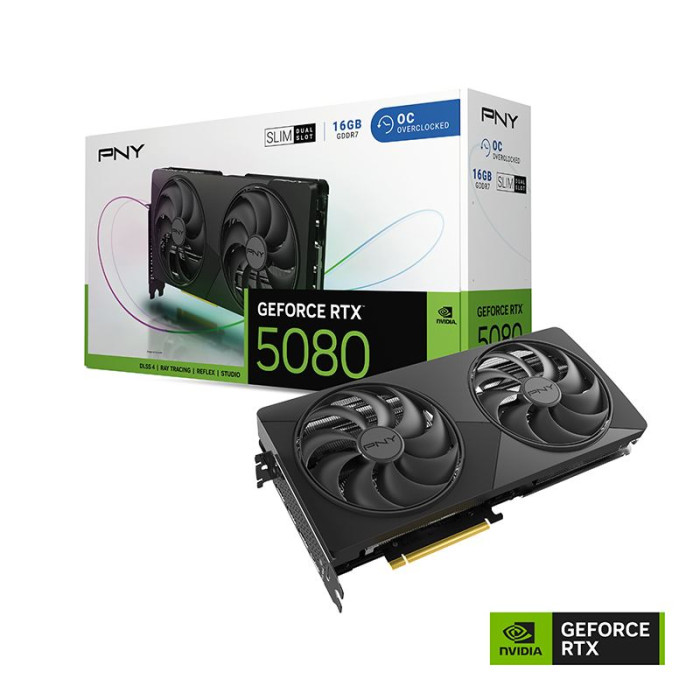 Видеокарта PNY GeForce RTX 5080 Dual-Fan Slim Overclocked (VCG508016DFSXPB1-O)