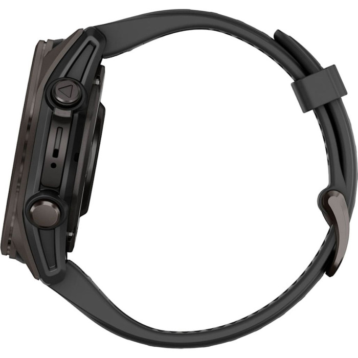 Смарт-годинник Garmin Fenix 8 43mm AMOLED Sapphire Carbon Gray DLC Tit. w. Black/Pebble Gray S. Band (010-02903-20/21/28)