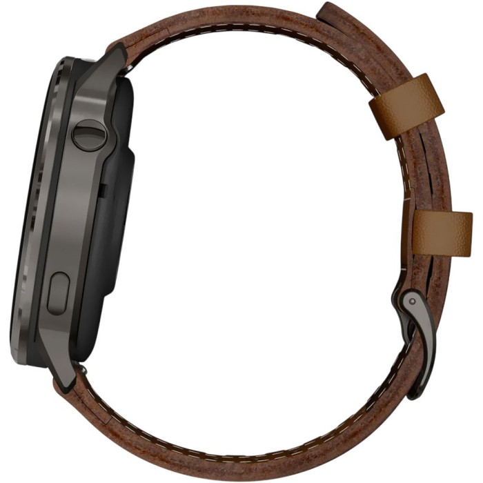 Смарт-часы Garmin Venu 4 45 mm Slate with Brown Leather Band (010-03014-03)