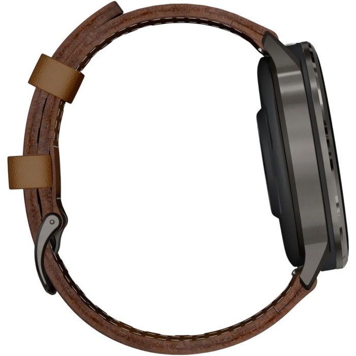 Смарт-часы Garmin Venu 4 45 mm Slate with Brown Leather Band (010-03014-03)