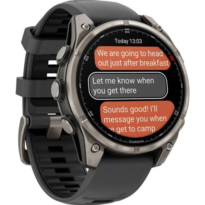 Смарт-годинник Garmin Fenix 8 Pro 47 mm AMOLED Titanium with Graphite/Black (010-03198-10/11)