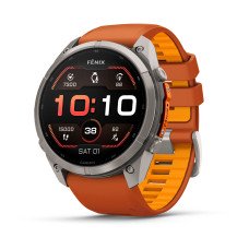 Смарт-часы Garmin Fenix 9 Pro 47mm Titanium with Autumn Orange/Spark Orange Silicone Band (010-04336-05)