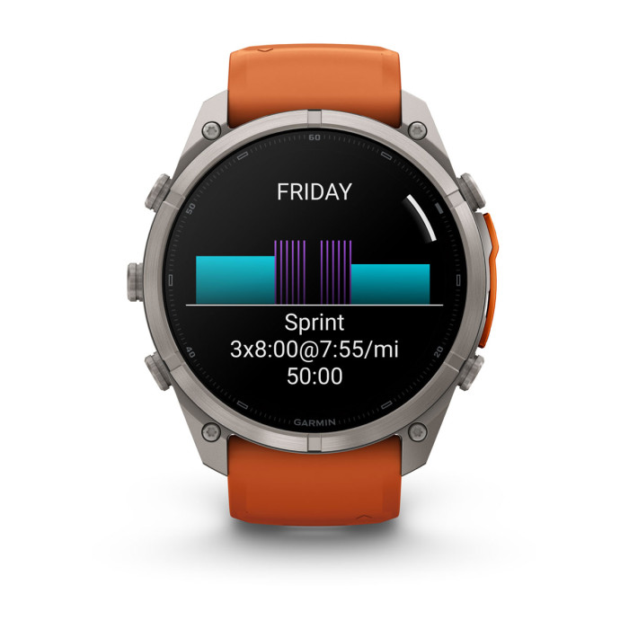Смарт-годинник Garmin Fenix 9 Pro 51mm Titanium with Autumn Orange/Spark Orange Silicone Band (010-04337-05)