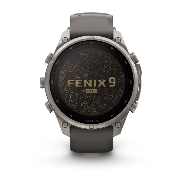 Смарт-часы Garmin Fenix 9 Pro Solar 51mm Titanium with Pebble Gray/Silver Gray Silicone Band (010-04339-05)