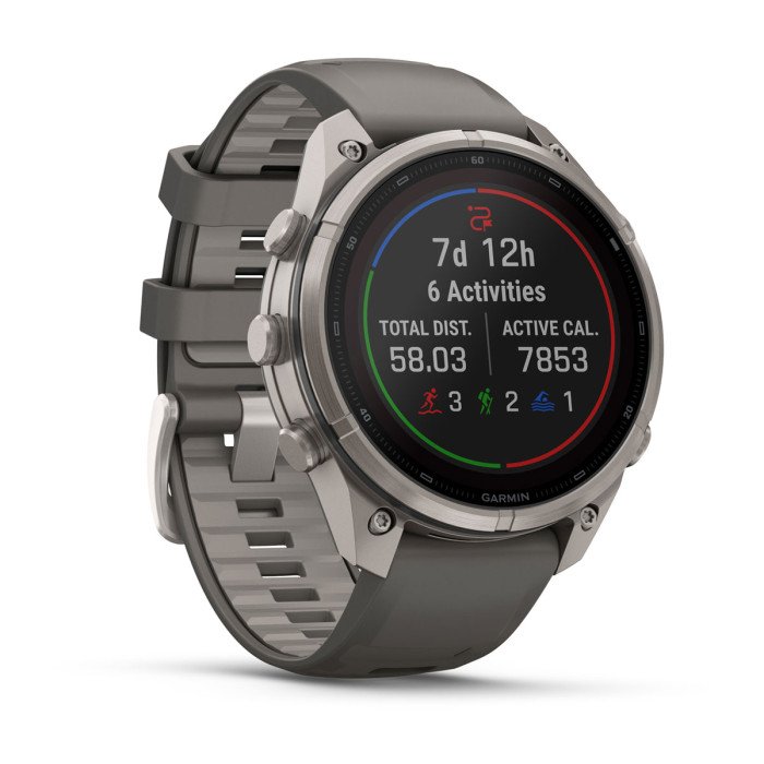Смарт-часы Garmin Fenix 9 Pro Solar 51mm Titanium with Pebble Gray/Silver Gray Silicone Band (010-04339-05)