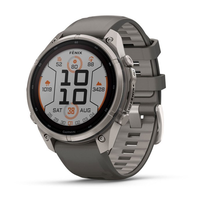 Смарт-часы Garmin Fenix 9 Pro Solar 51mm Titanium with Pebble Gray/Silver Gray Silicone Band (010-04339-05)