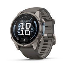 Смарт-годинник Garmin Fenix 9 43mm Titanium with Pebble Gray Silicone Band (010-04761-10)