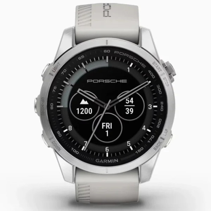 Смарт-годинник Garmin Epix Pro Gen 2 Sapphire 42mm Porsche Design Silver w. Whitestone Band (010-02802-50)