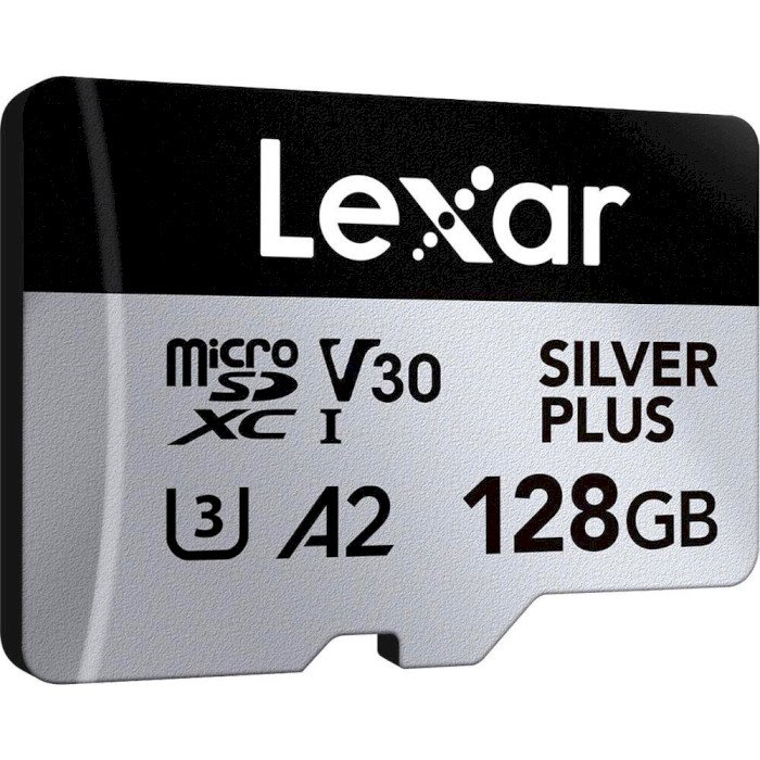 Карта памяти Lexar 128 GB microSDXC Professional Silver Plus UHS-I U3 V30 A2 Class 10 (LMSSIPL128G-BNANG)