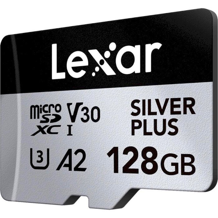 Карта памяти Lexar 128 GB microSDXC Professional Silver Plus UHS-I U3 V30 A2 Class 10 (LMSSIPL128G-BNANG)