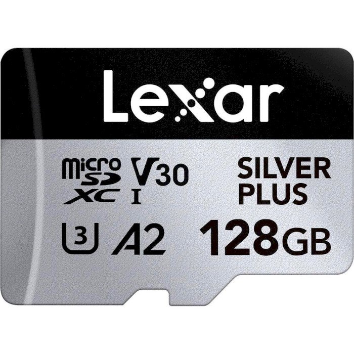 Карта памяти Lexar 128 GB microSDXC Professional Silver Plus UHS-I U3 V30 A2 Class 10 (LMSSIPL128G-BNANG)