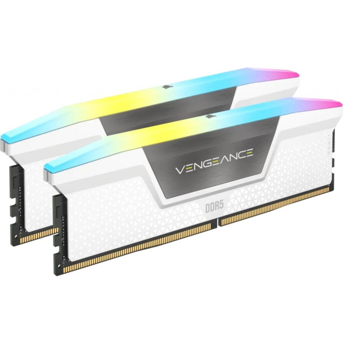 Пам'ять для настільних комп'ютерів Corsair 64 GB (2x32GB) DDR5 5200 MHz Vengeance RGB - White (CMH64GX5M2B5200C40W)