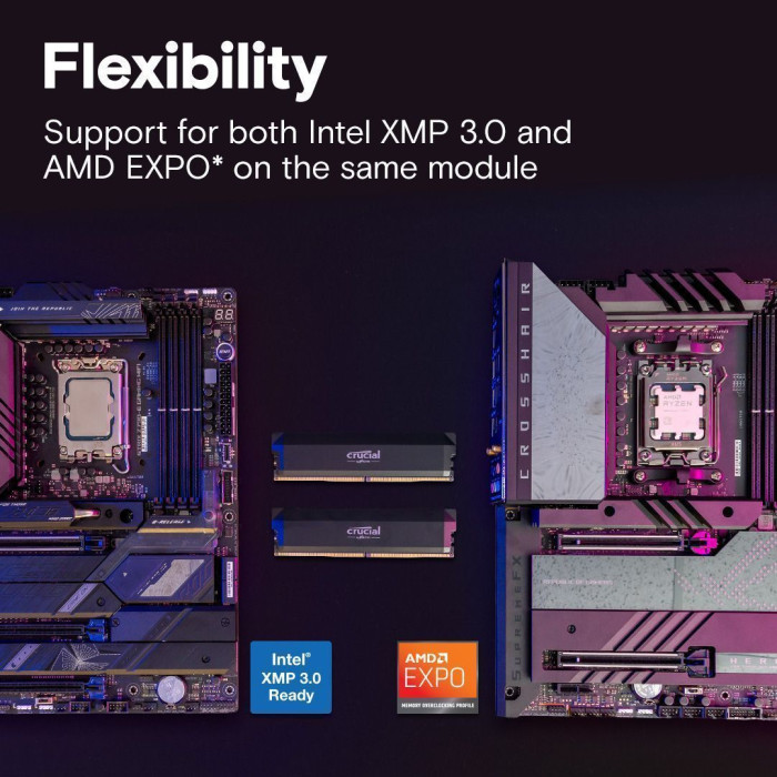 Память для настольных компьютеров Crucial 64 GB (2x32GB) DDR5 6000 MHz Pro Overclocking (CP2K32G60C40U5B)
